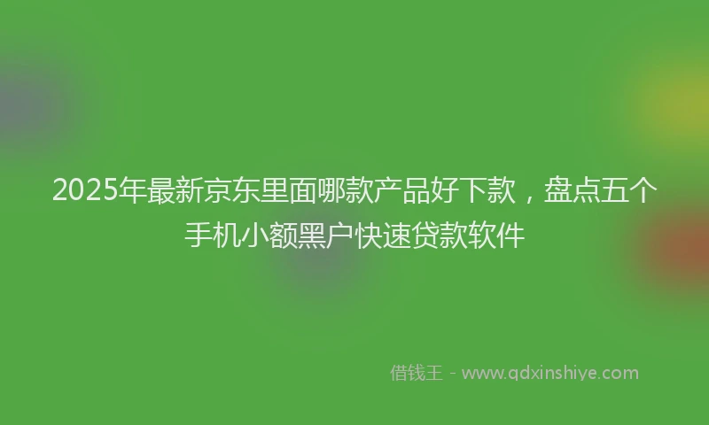 2025年最新京东里面哪款产品好下款，盘点五个手机小额黑户快速贷款软件
