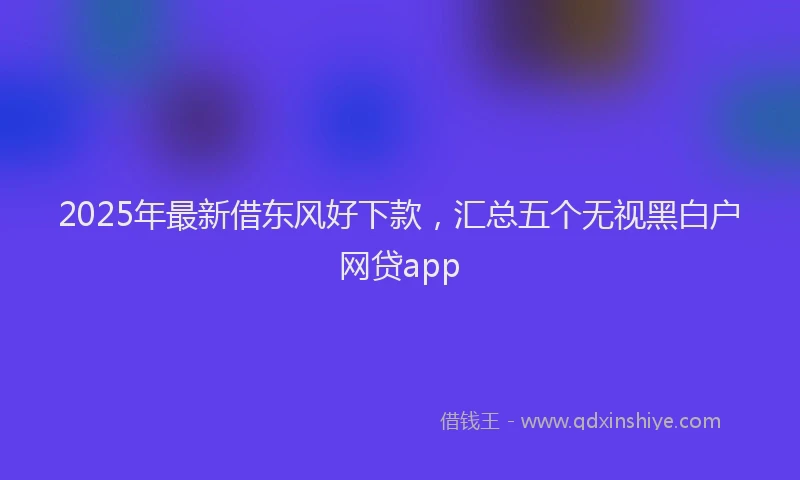 2025年最新借东风好下款，汇总五个无视黑白户网贷app