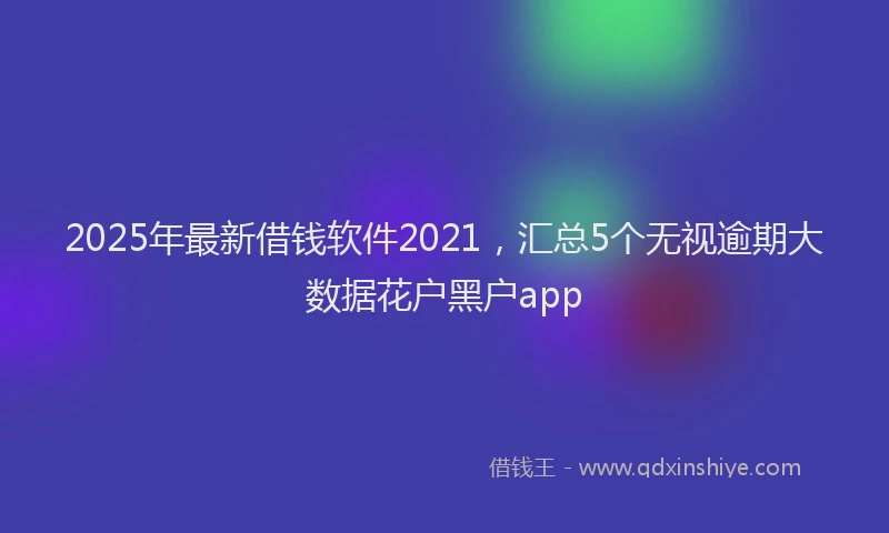 2025年最新借钱软件2021，汇总5个无视逾期大数据花户黑户app