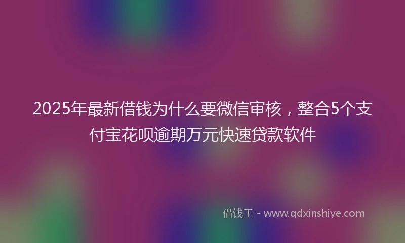 2025年最新借钱为什么要微信审核，整合5个支付宝花呗逾期万元快速贷款软件