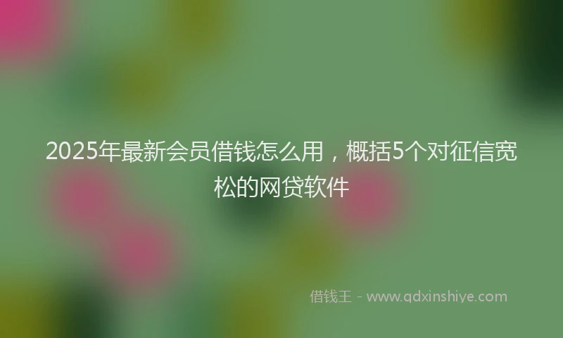 2025年最新会员借钱怎么用，概括5个对征信宽松的网贷软件