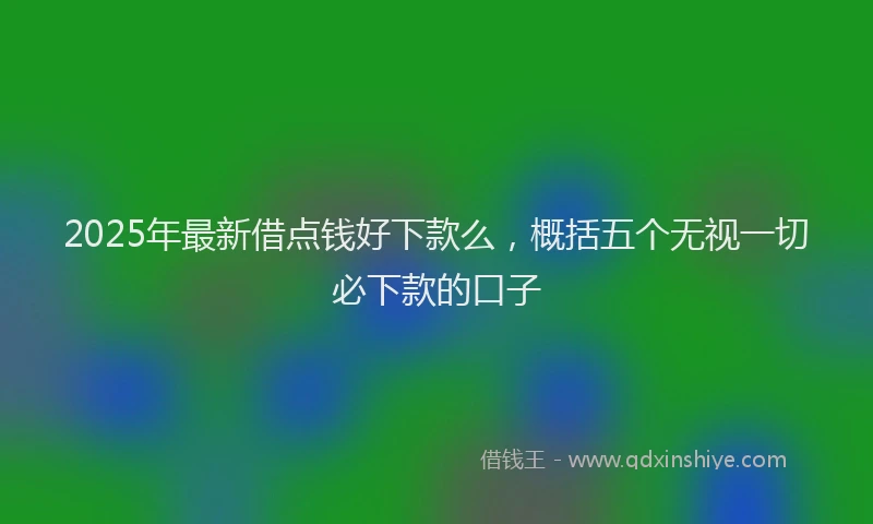 2025年最新借点钱好下款么，概括五个无视一切必下款的口子