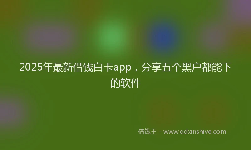 2025年最新借钱白卡app，分享五个黑户都能下的软件