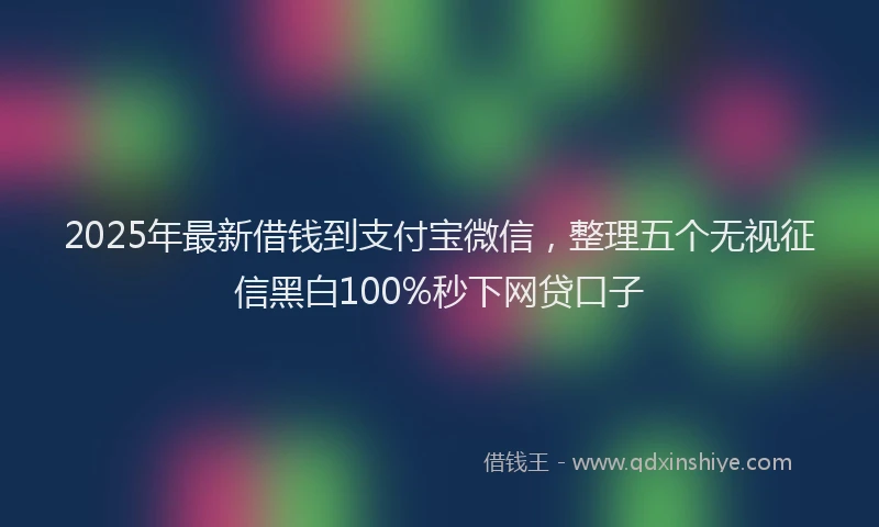 2025年最新借钱到支付宝微信，整理五个无视征信黑白100%秒下网贷口子