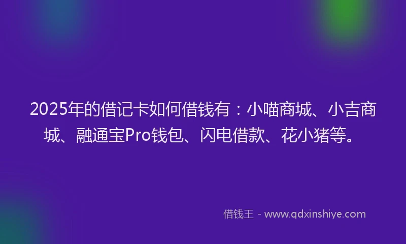 2025年的借记卡如何借钱有：小喵商城、小吉商城、融通宝Pro钱包、闪电借款、花小猪等。