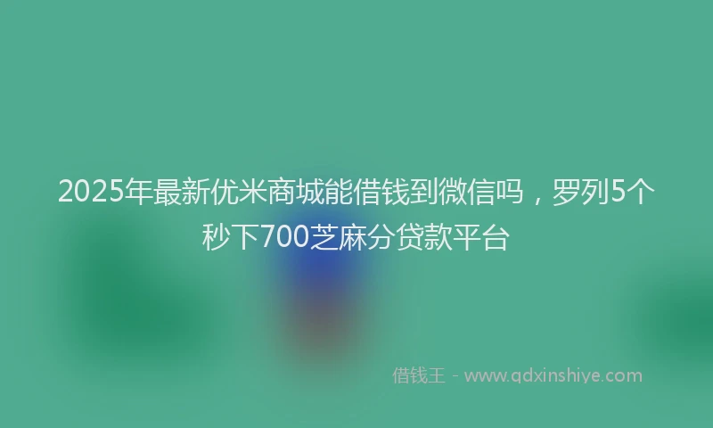 2025年最新优米商城能借钱到微信吗，罗列5个秒下700芝麻分贷款平台