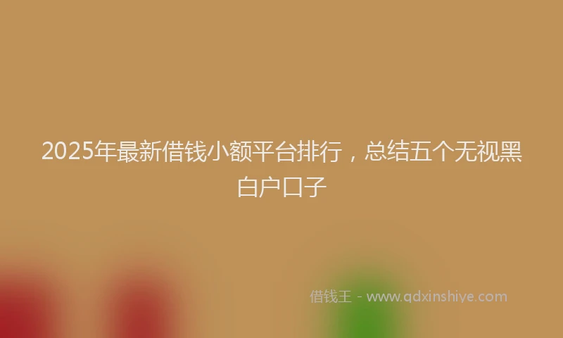 2025年最新借钱小额平台排行，总结五个无视黑白户口子
