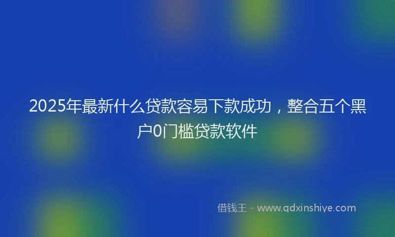 2025年最新什么贷款容易下款成功，整合五个黑户0门槛贷款软件
