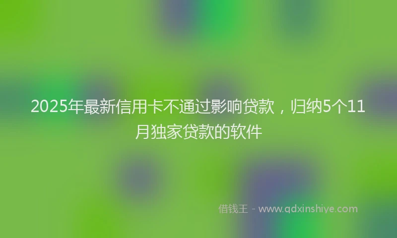 2025年最新信用卡不通过影响贷款，归纳5个11月独家贷款的软件