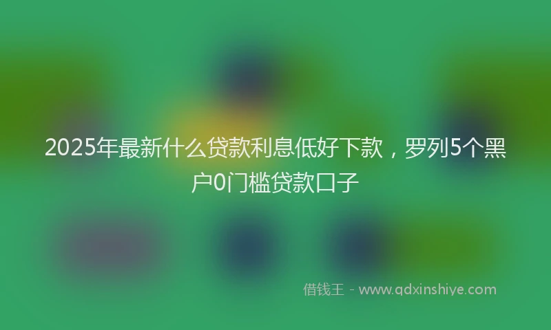 2025年最新什么贷款利息低好下款，罗列5个黑户0门槛贷款口子