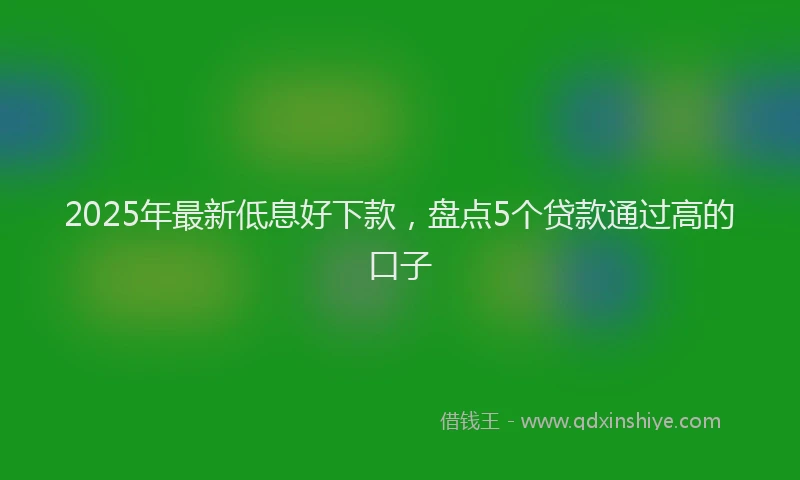 2025年最新低息好下款，盘点5个贷款通过高的口子