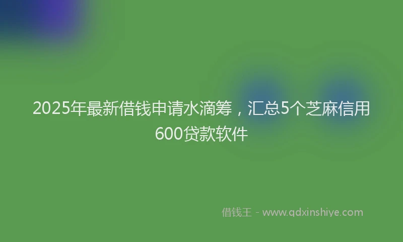 2025年最新借钱申请水滴筹，汇总5个芝麻信用600贷款软件