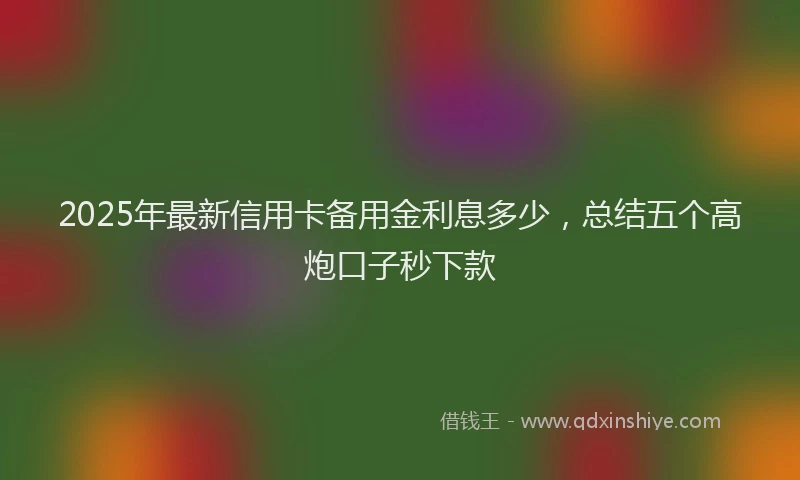 2025年最新信用卡备用金利息多少，总结五个高炮口子秒下款