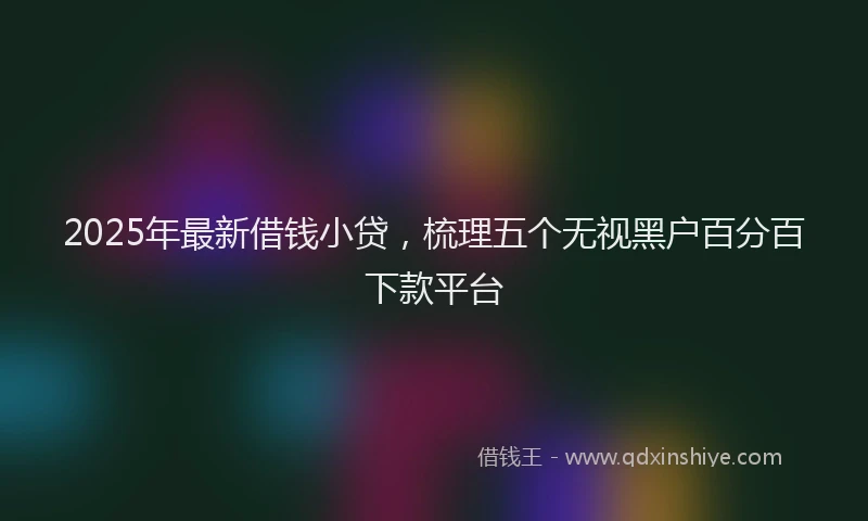 2025年最新借钱小贷，梳理五个无视黑户百分百下款平台