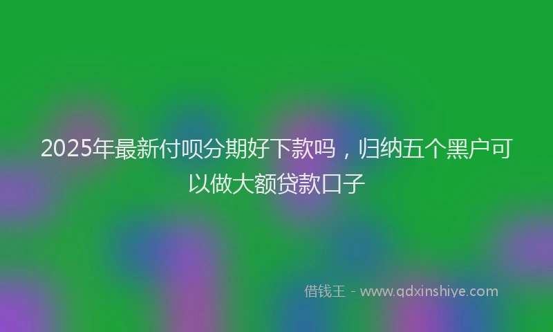 2025年最新付呗分期好下款吗，归纳五个黑户可以做大额贷款口子