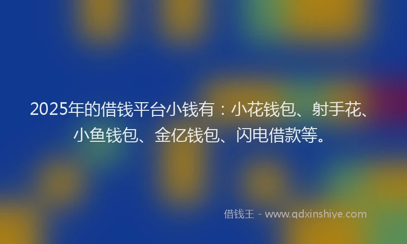 2025年的借钱平台小钱有：小花钱包、射手花、小鱼钱包、金亿钱包、闪电借款等。