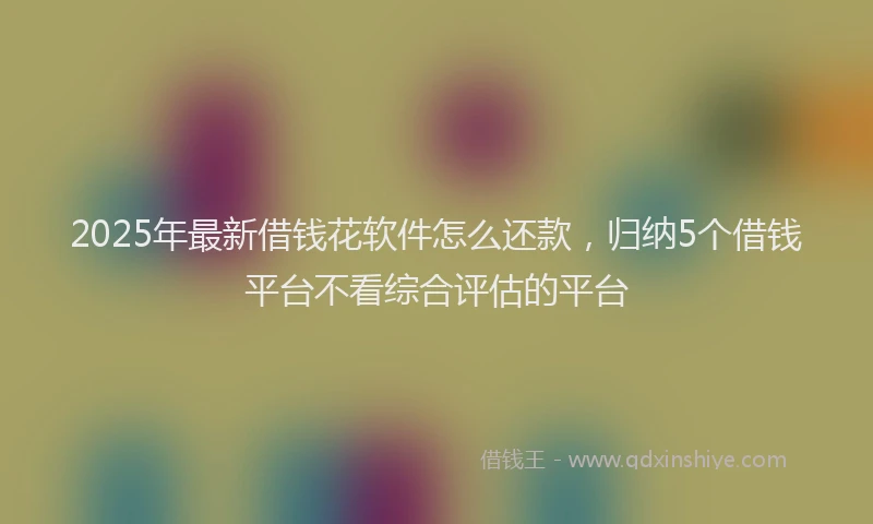 2025年最新借钱花软件怎么还款，归纳5个借钱平台不看综合评估的平台
