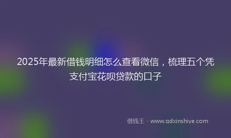 2025年最新借钱明细怎么查看微信，梳理五个凭支付宝花呗贷款的口子