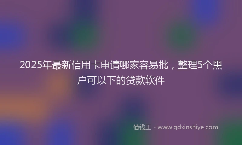 2025年最新信用卡申请哪家容易批，整理5个黑户可以下的贷款软件
