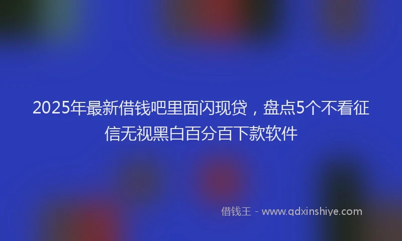 2025年最新借钱吧里面闪现贷，盘点5个不看征信无视黑白百分百下款软件