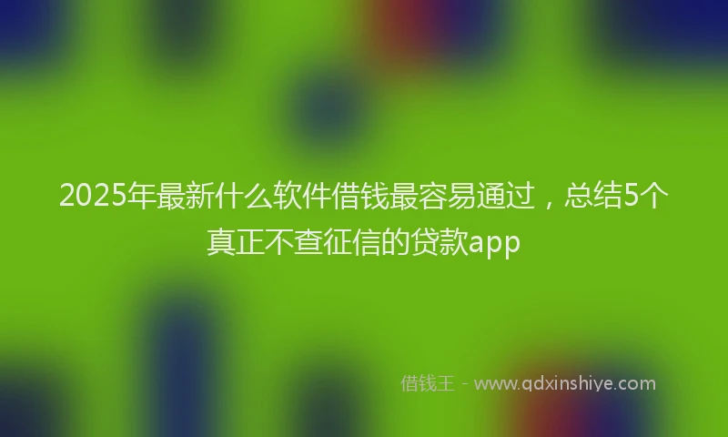 2025年最新什么软件借钱最容易通过，总结5个真正不查征信的贷款app