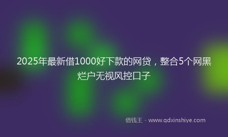 2025年最新借1000好下款的网贷，整合5个网黑烂户无视风控口子