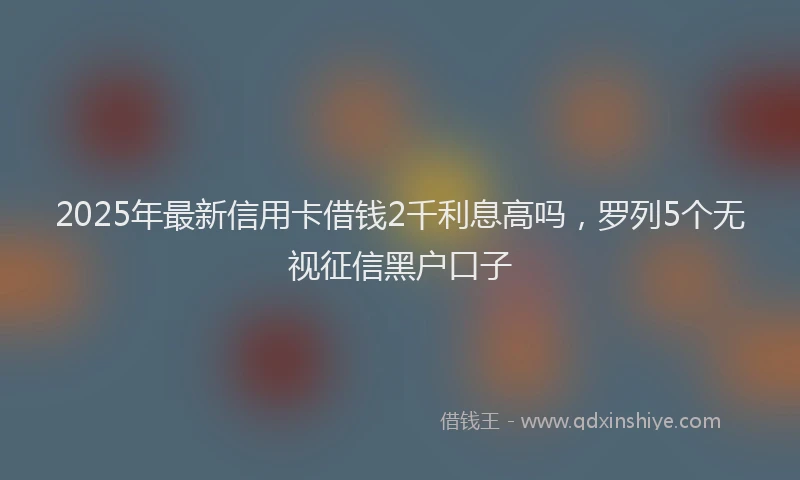 2025年最新信用卡借钱2千利息高吗，罗列5个无视征信黑户口子