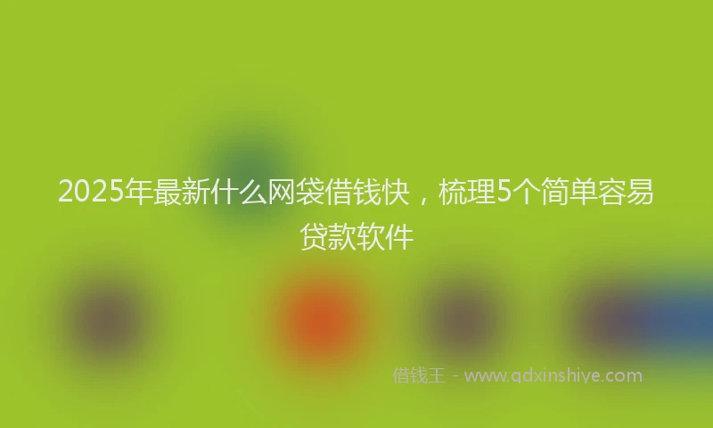2025年最新什么网袋借钱快，梳理5个简单容易贷款软件