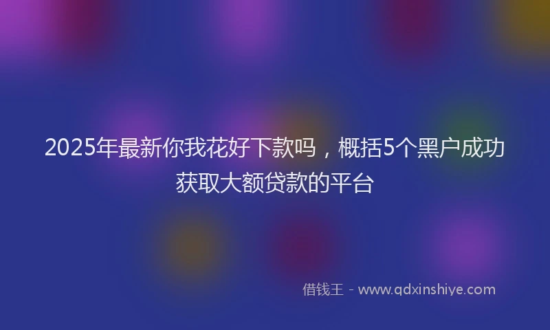 2025年最新你我花好下款吗，概括5个黑户成功获取大额贷款的平台