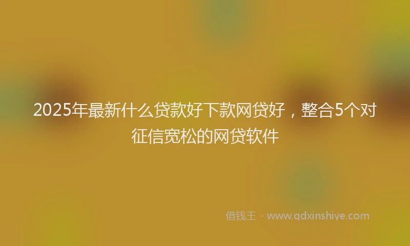 2025年最新什么贷款好下款网贷好，整合5个对征信宽松的网贷软件