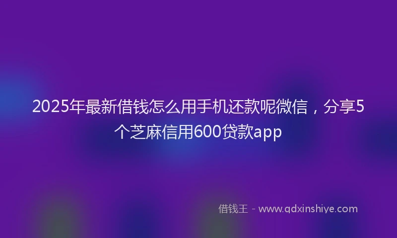 2025年最新借钱怎么用手机还款呢微信，分享5个芝麻信用600贷款app