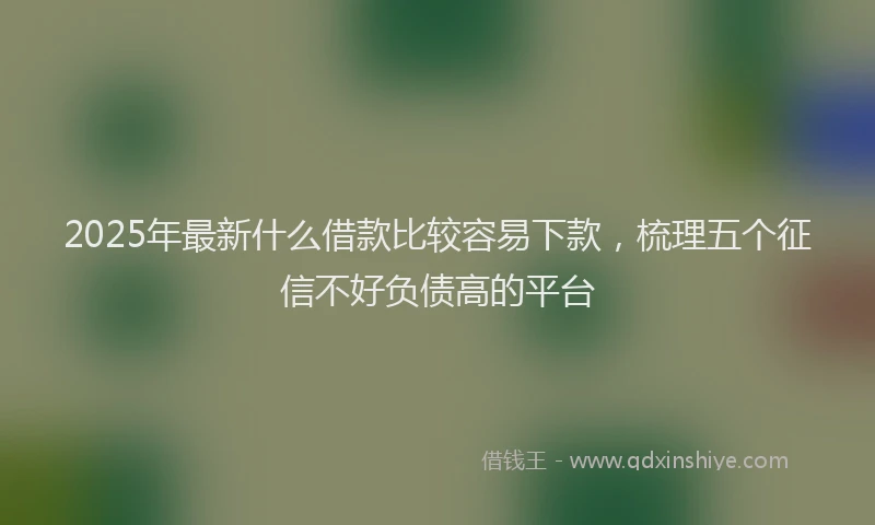 2025年最新什么借款比较容易下款，梳理五个征信不好负债高的平台