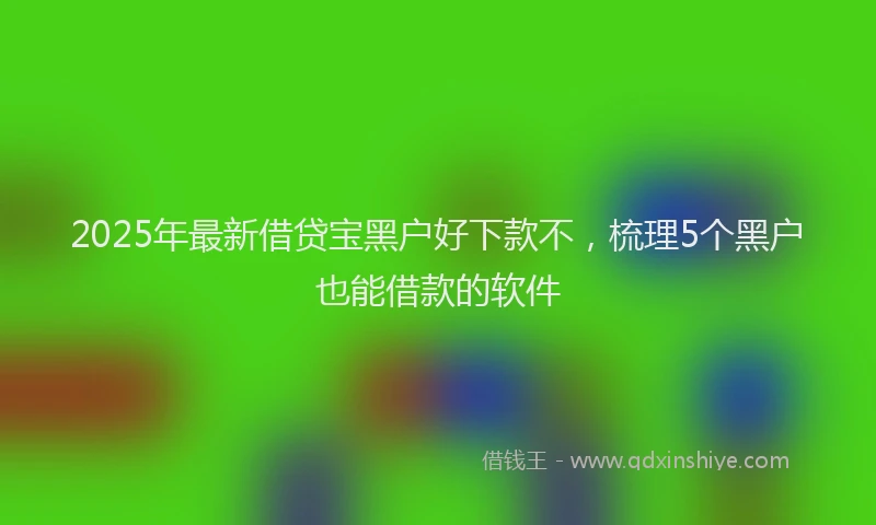 2025年最新借贷宝黑户好下款不，梳理5个黑户也能借款的软件