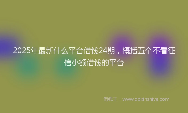 2025年最新什么平台借钱24期，概括五个不看征信小额借钱的平台