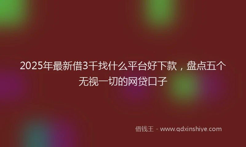 2025年最新借3千找什么平台好下款，盘点五个无视一切的网贷口子