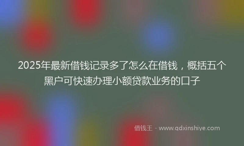 2025年最新借钱记录多了怎么在借钱，概括五个黑户可快速办理小额贷款业务的口子