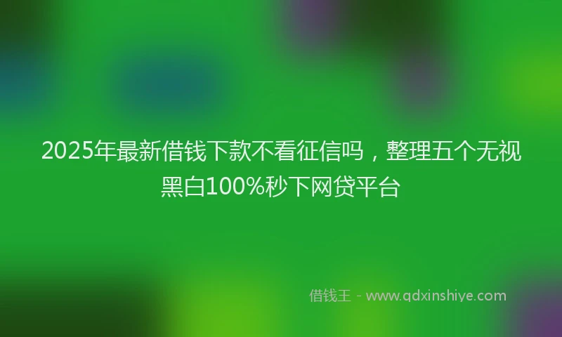 2025年最新借钱下款不看征信吗，整理五个无视黑白100%秒下网贷平台