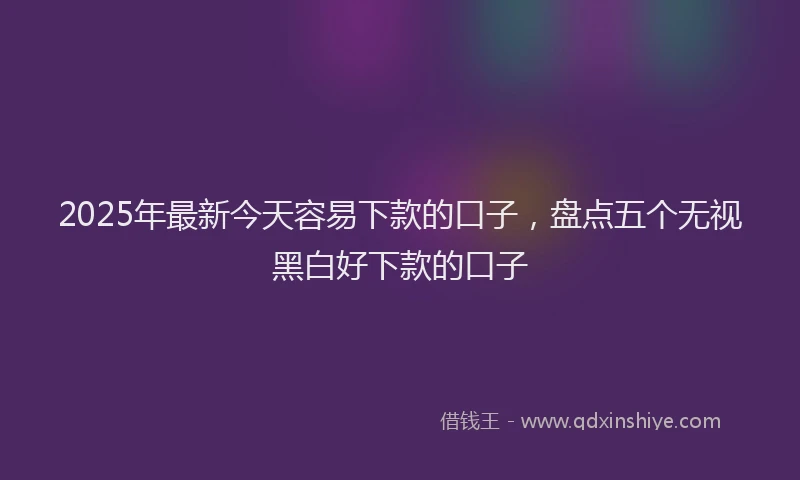 2025年最新今天容易下款的口子，盘点五个无视黑白好下款的口子
