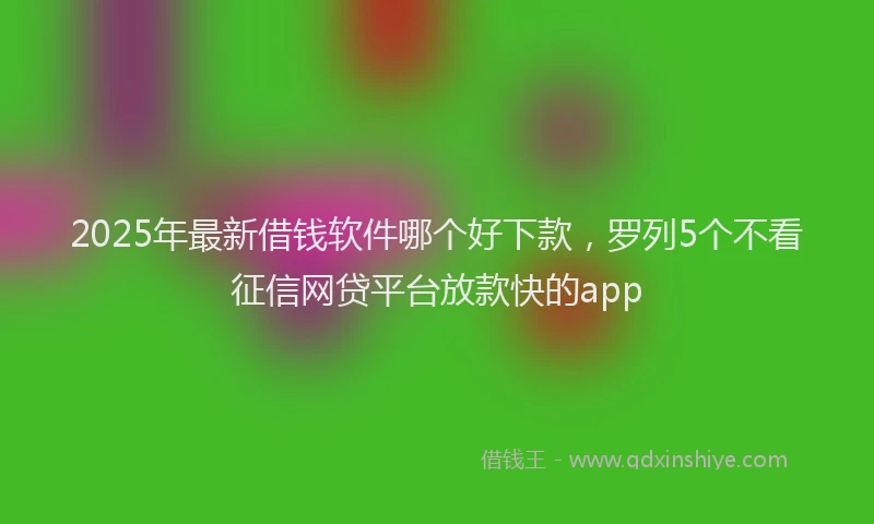 2025年最新借钱软件哪个好下款，罗列5个不看征信网贷平台放款快的app