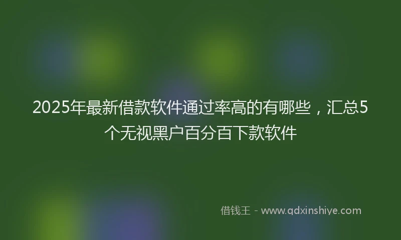 2025年最新借款软件通过率高的有哪些，汇总5个无视黑户百分百下款软件