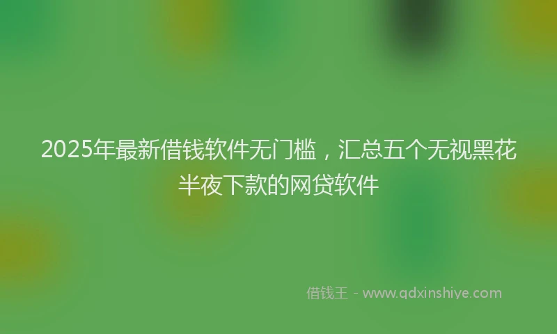 2025年最新借钱软件无门槛，汇总五个无视黑花半夜下款的网贷软件