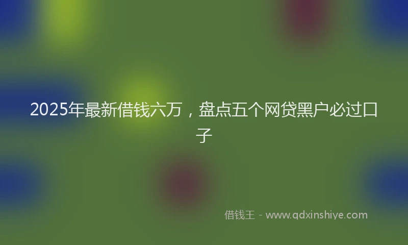 2025年最新借钱六万，盘点五个网贷黑户必过口子