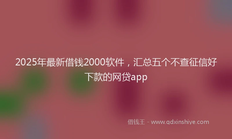 2025年最新借钱2000软件，汇总五个不查征信好下款的网贷app