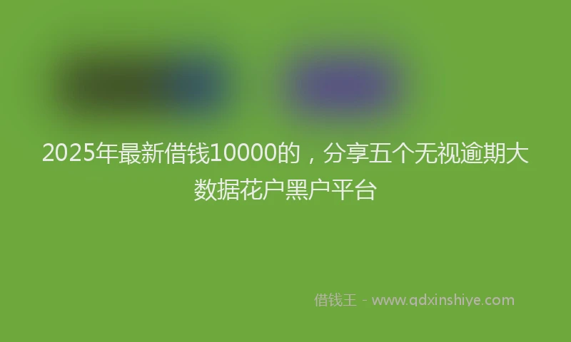 2025年最新借钱10000的，分享五个无视逾期大数据花户黑户平台
