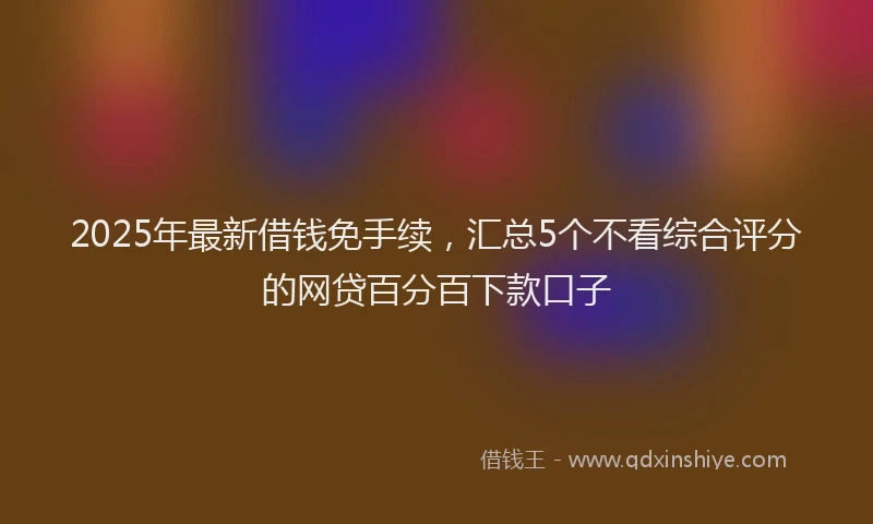 2025年最新借钱免手续，汇总5个不看综合评分的网贷百分百下款口子