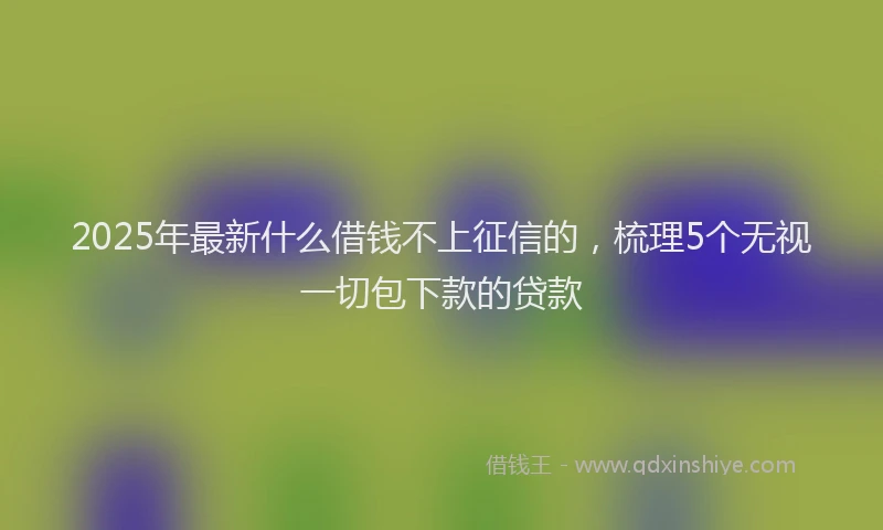 2025年最新什么借钱不上征信的，梳理5个无视一切包下款的贷款