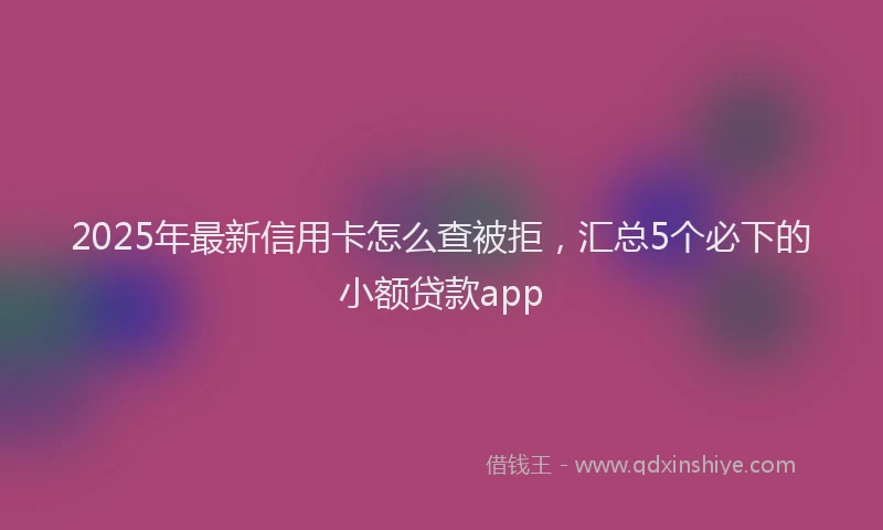 2025年最新信用卡怎么查被拒，汇总5个必下的小额贷款app