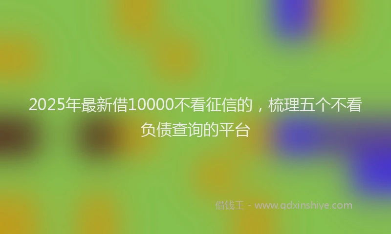 2025年最新借10000不看征信的，梳理五个不看负债查询的平台