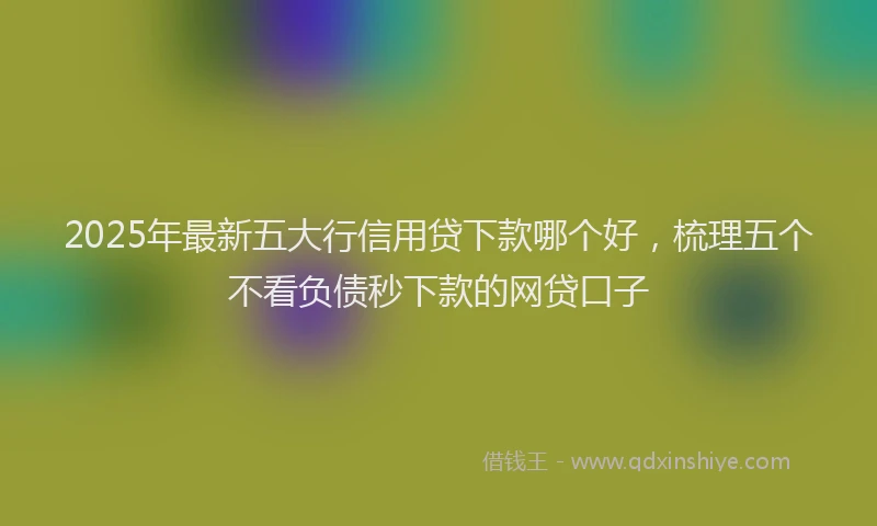2025年最新五大行信用贷下款哪个好，梳理五个不看负债秒下款的网贷口子