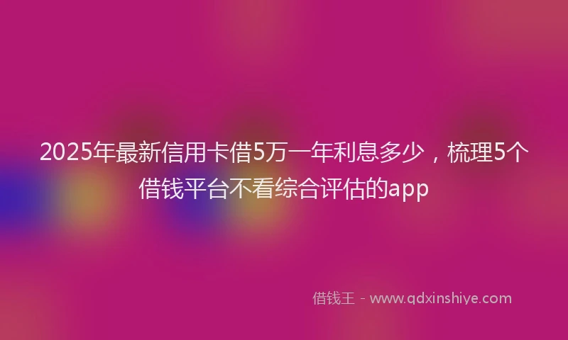 2025年最新信用卡借5万一年利息多少，梳理5个借钱平台不看综合评估的app